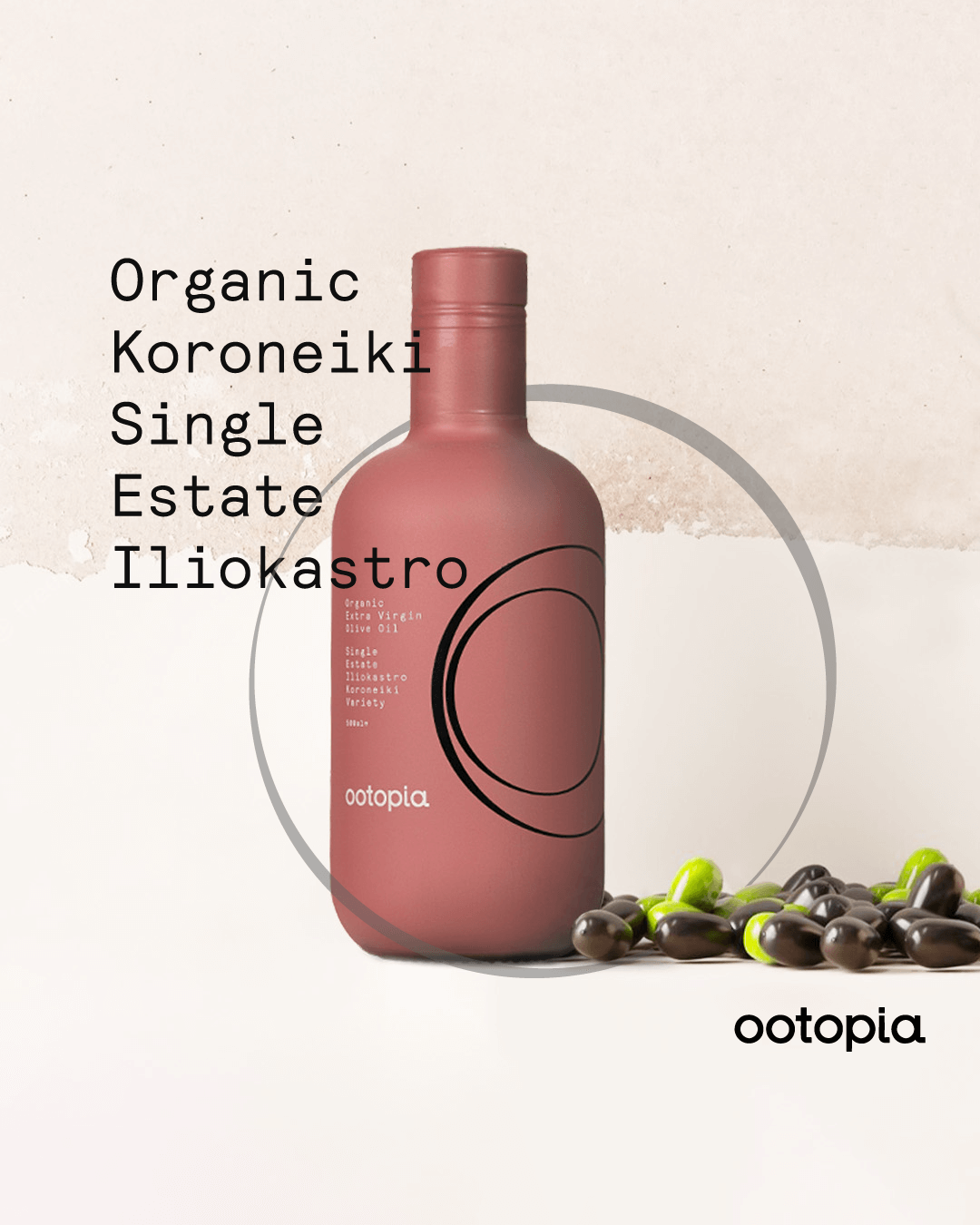 Ootopia Greek Extra Virgin Olive Oil - (3 Pack) Cold Pressed Organic Koroneiki Oil Made from 100% Pure Early Harvest Koroneiki Olives - Polyphenol Rich, Glass Bottle (16.9 Fl Oz)