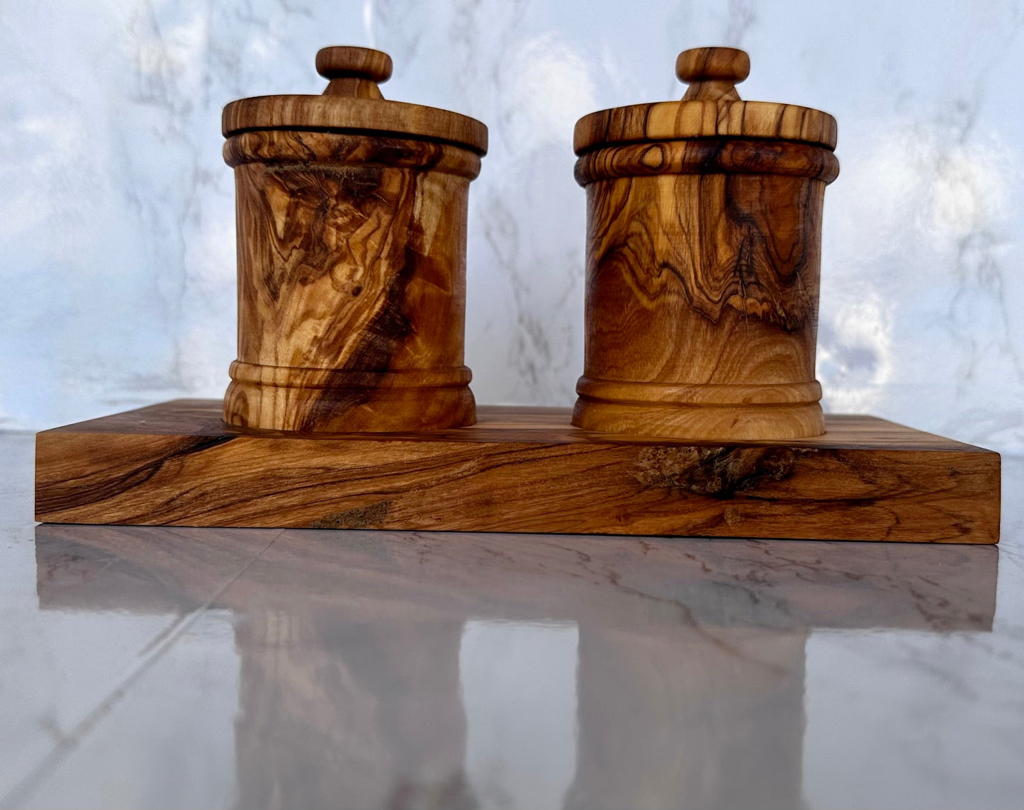 Olive Wood Canister Set