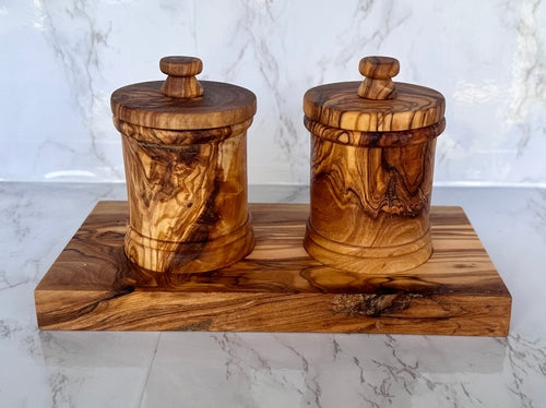 Olive Wood Canister Set