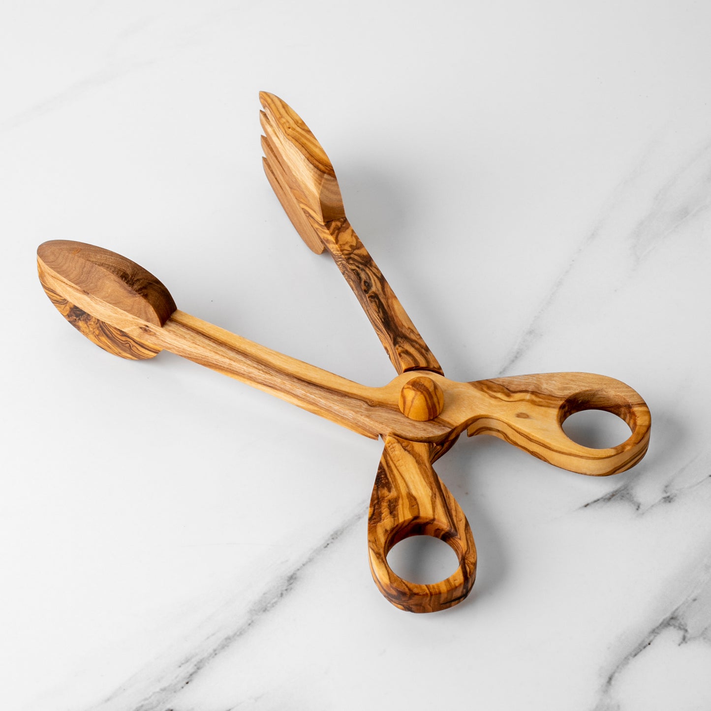 Handmade Olive Wood Salad Tongs | Eco-Friendly Serving Utensils